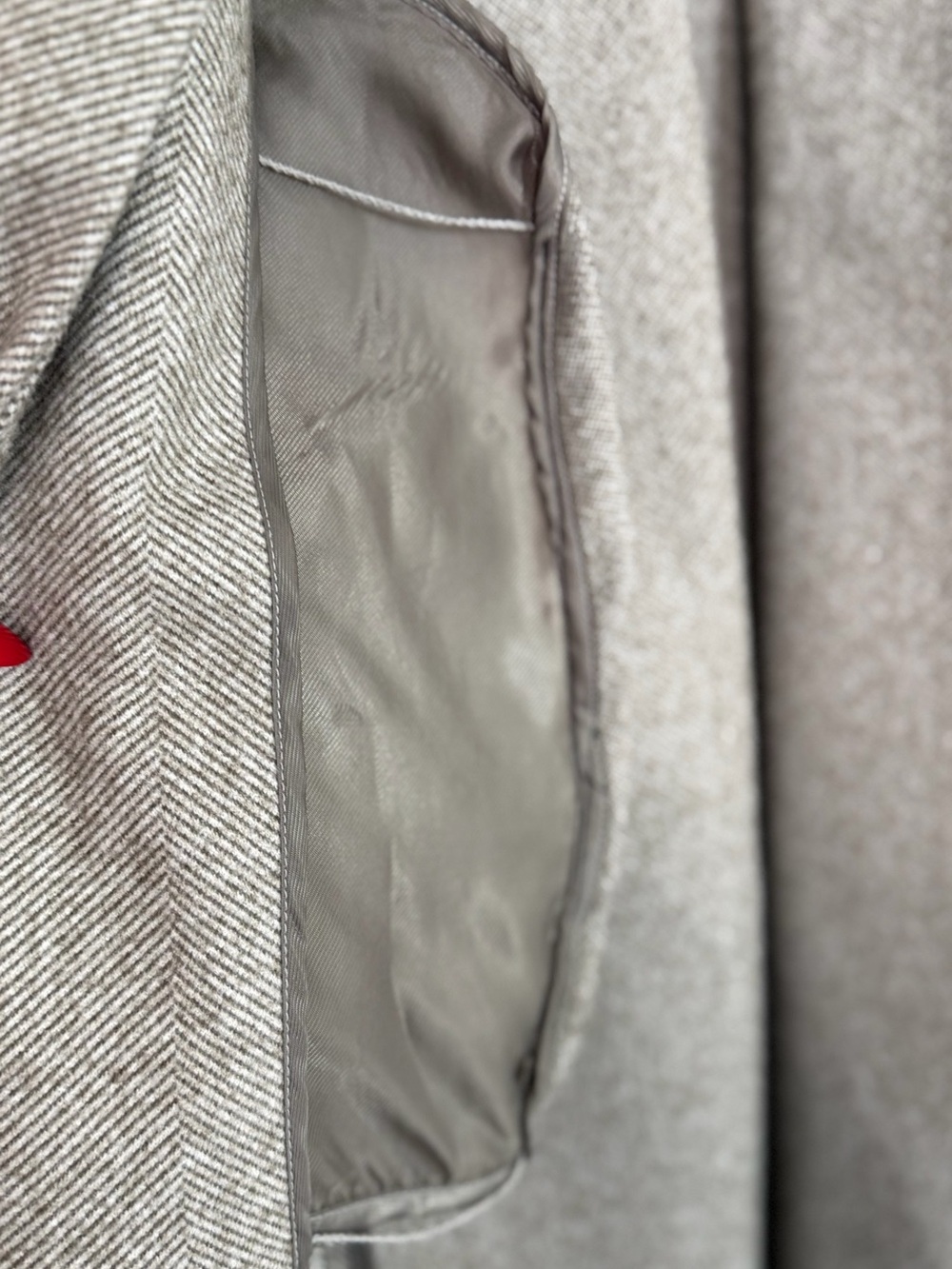 Elizabeth and James Light Gray Belted Long Trench Coat - Picture 7 of 7
